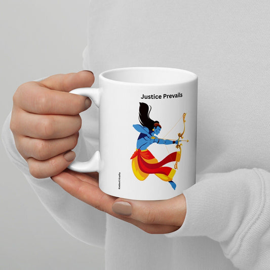 Rama, Justice, white ceramic mug