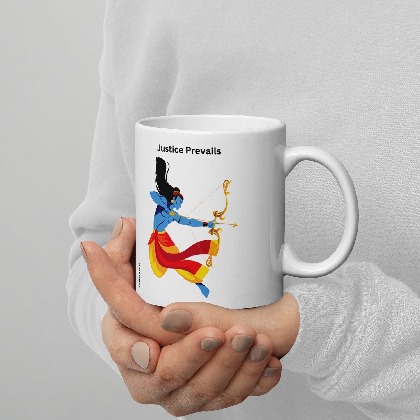 Rama, Justice, white ceramic mug