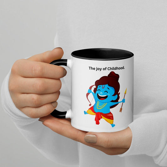 Joy of childhood, Cartoon Rama, white ceramic mug - Kadavil Krafts