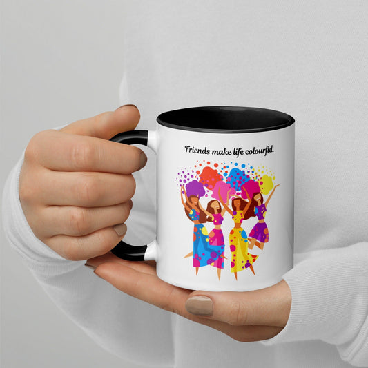 Friendship multicolour ceramic mug - Kadavil Krafts