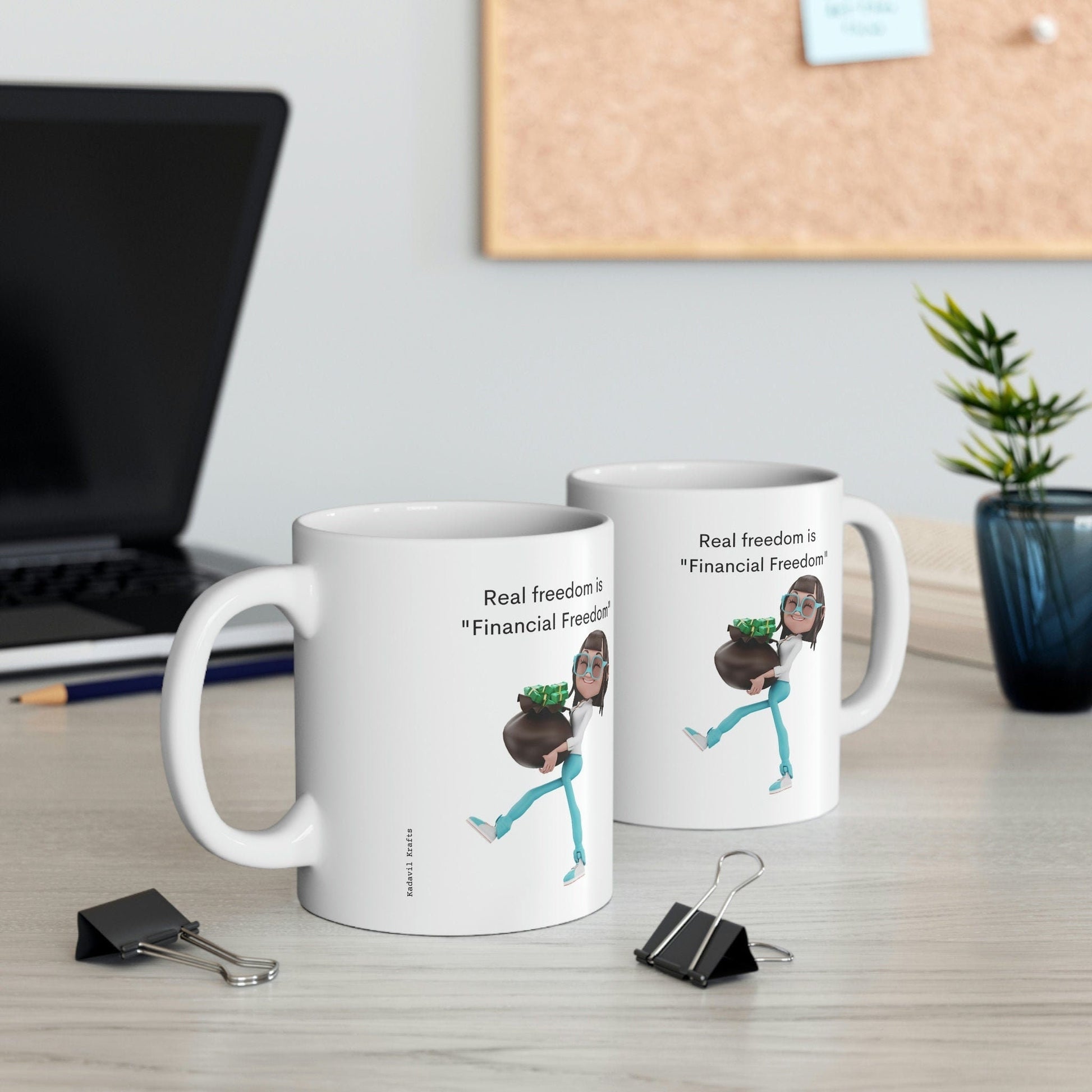 Financial Freedom Coffee Cups, 11oz - Kadavil Krafts